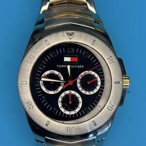 Tommy Hilfiger Men’s Stainless Steel Watch Gold Accent Brand New Battery